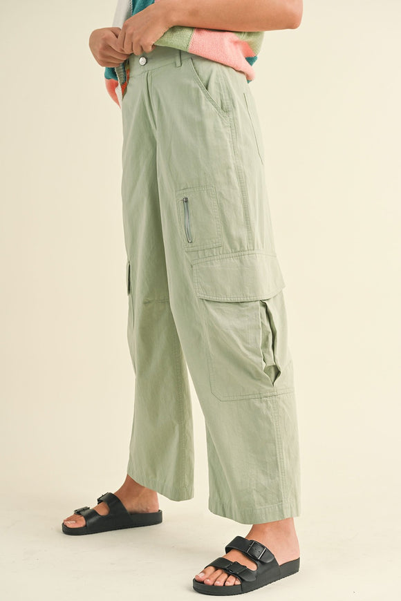 Washed Twill Cargo Pants