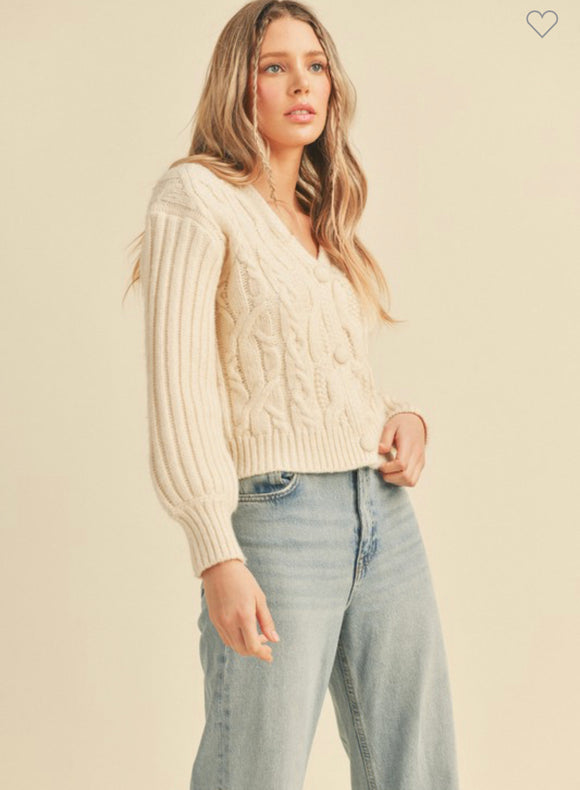 Cable Puff Cardi