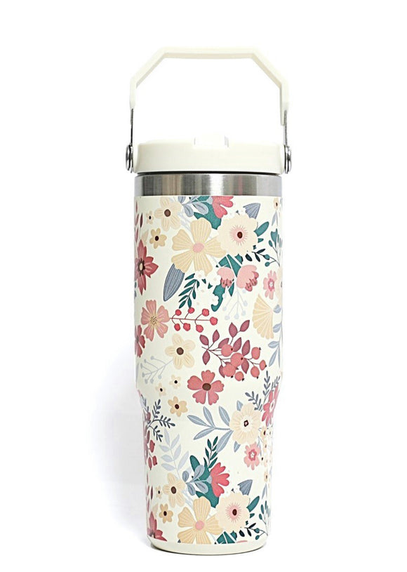 Floral Stainless Steel Cup