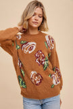 Fuzzy Rose Sweater