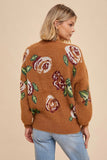 Fuzzy Rose Sweater